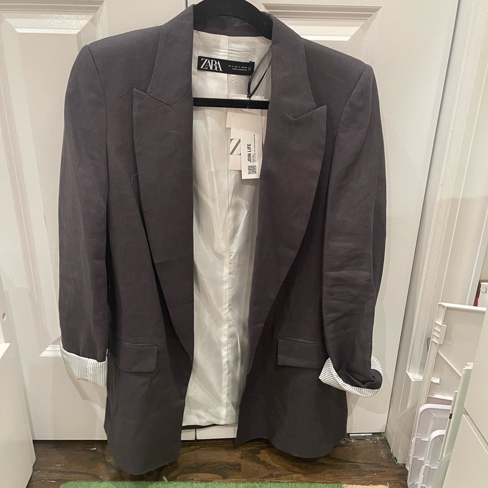 NEVER WORN LINEN ZARA BLAZER! TAGS ATTACHED